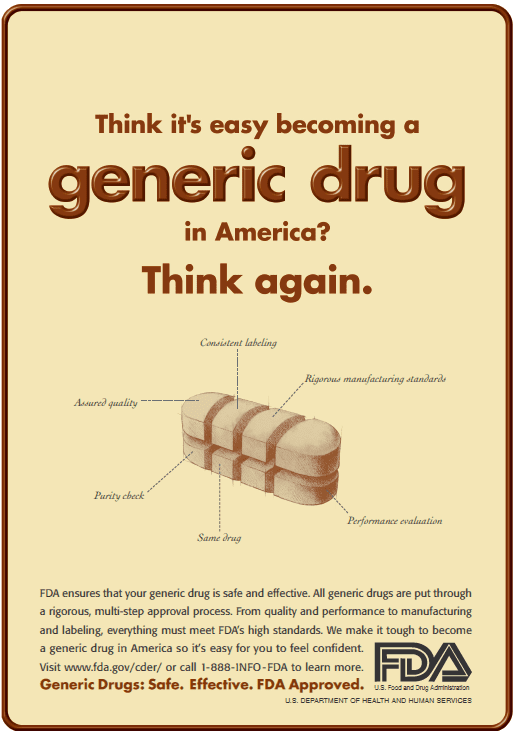 PSA from the FDA on generic drugs. It may be hard to get approval, but generic drug manufacturers are also hard to sue when you're injured.