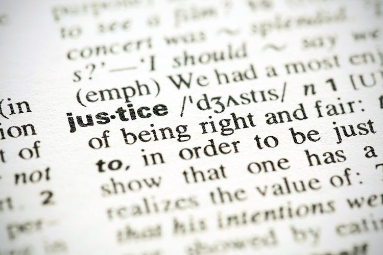 Dictionary definition of the word "Justice" in English