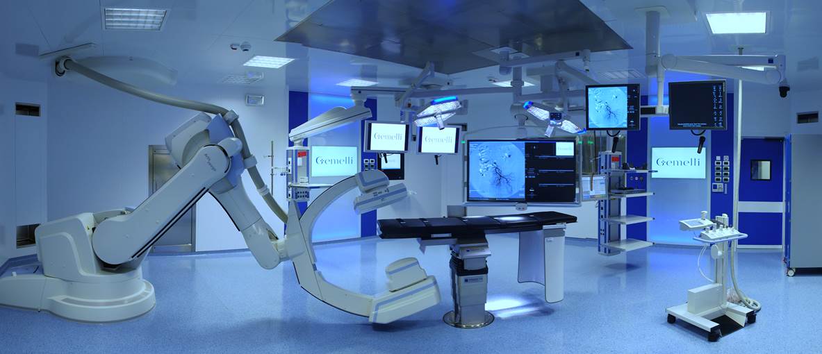 Here is an example of a hybrid operating room. The Cranial IGS System would likely have been used in an operating room similar to this one. 
