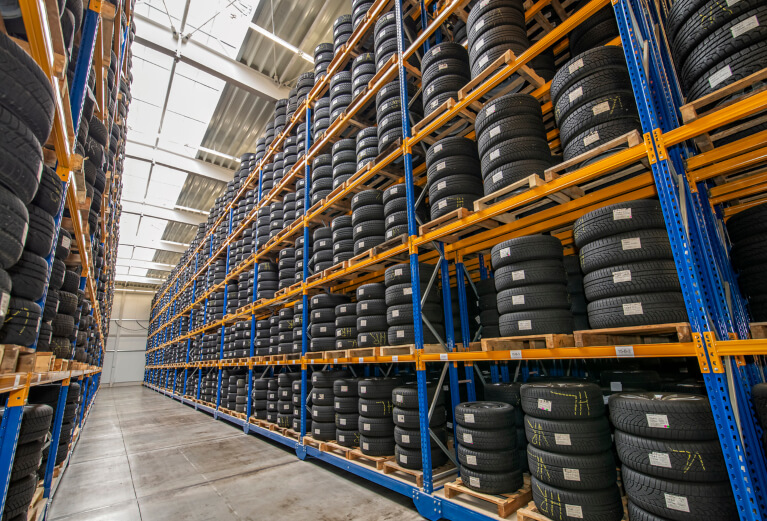 Warehouse With Car Tires