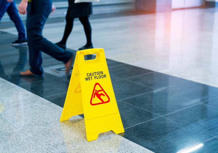 Slip and Fall Sign at Business