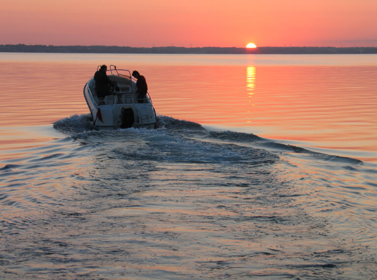 Passengers in a Speedboat