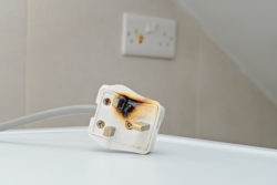 Burned ac Power Plugs and Sockets