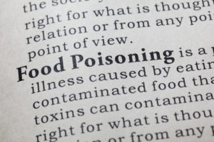 A dictionary page with the term "Food Poisoning" and its definition in bold text.