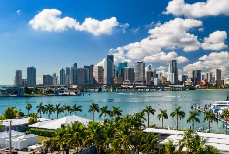 Downtown Miami Skyline with Biscayne Bay