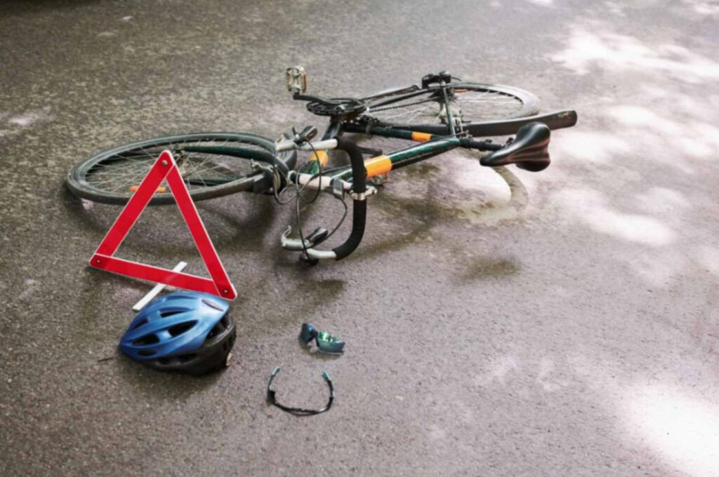 no people place of hit bicycle accident on the road




