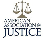 American Association for Justice logo with scales of justice above the organization’s name.