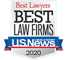 Badge showing "Best Law Firms" by U.S. News & World Report, Best Lawyers, 2020.